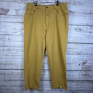 Mens VTG 90s Sostanza Yellow Gold Straight Denim Jeans Baggy Cotton 38x30